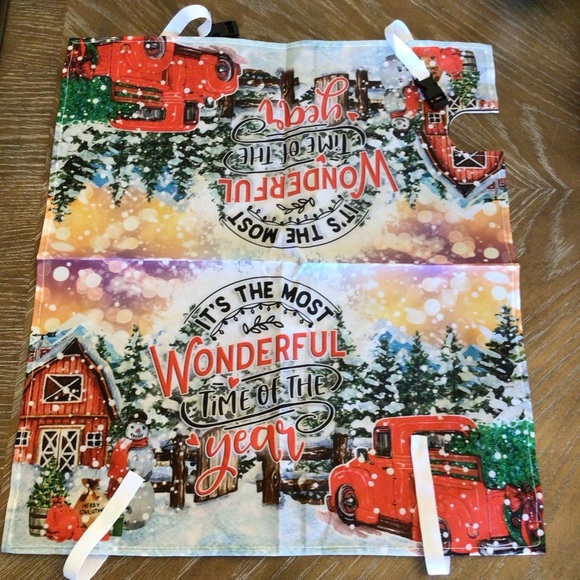 1pc Country Christmas Holiday Snowman Vintage Red Truck Mailbox Cover-Straps - Picture 10 of 11